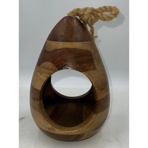Smith & Hawken Bird Hanging Planter Solid Wood Beautiful 8.5" Tear Drop
